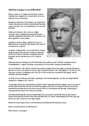 A preview of a PDF biography for Tovey, Brian Douglas